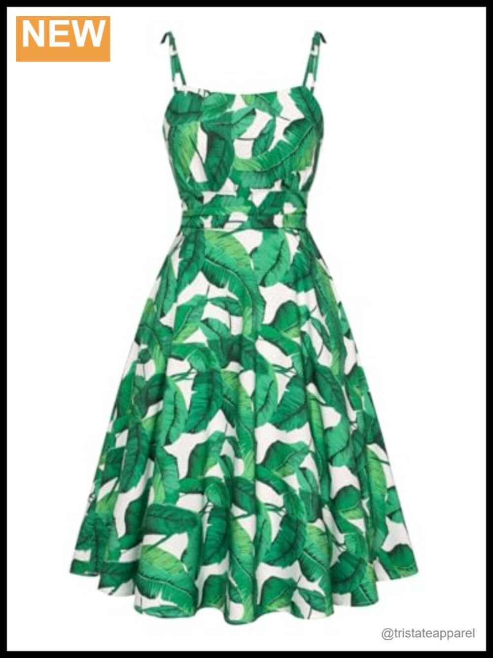 Spaghetti Strap Midi Vintage Tea Party Dress Ruched Smocked Back